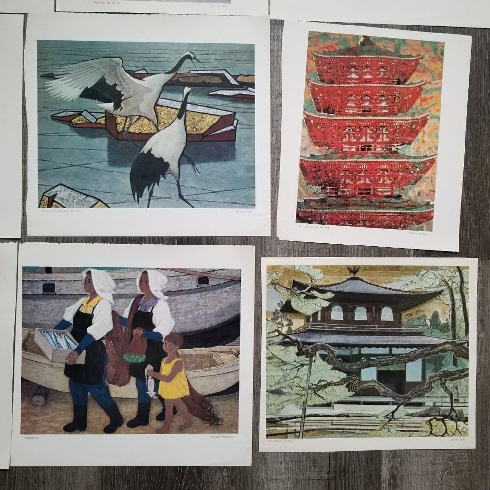 Asian Prints Full Color Art Pictures Frameable Vintage Calendar Book Pages VTG - Picture 13 of 16